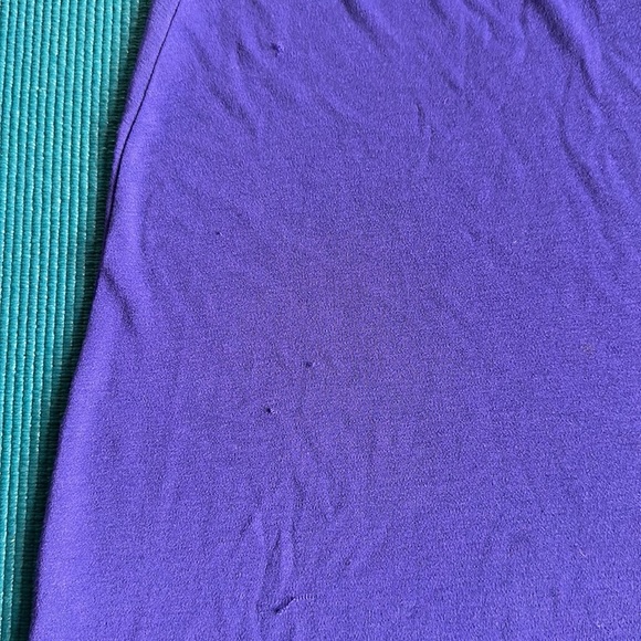 BCBG Max Azria Persian Blue Purple Ruffle Neck Knit Dress Y2k 2000s Medium - Picture 10 of 12